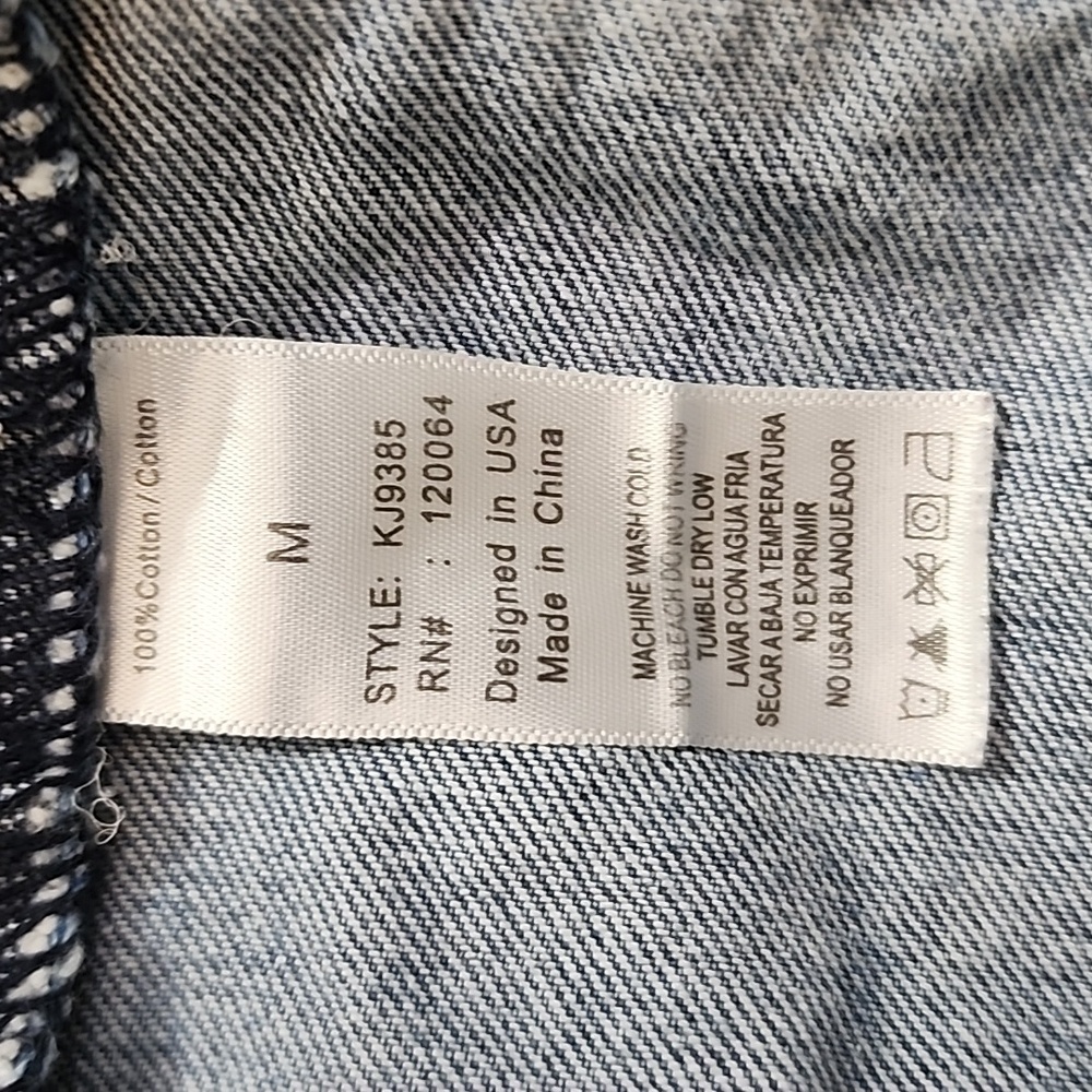 Mono B Jacket Denim Distressed Blue Size M - Picture 14 of 14